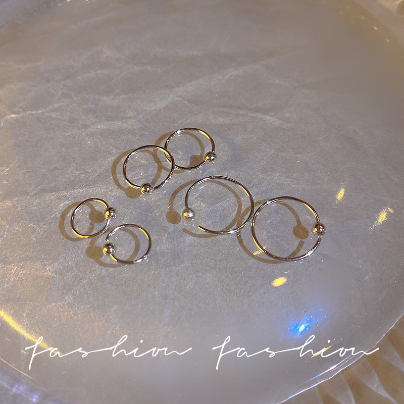 Bông Tai Thép Titan Hình Cục Xương Phong Cách Hàn Quốc Mới