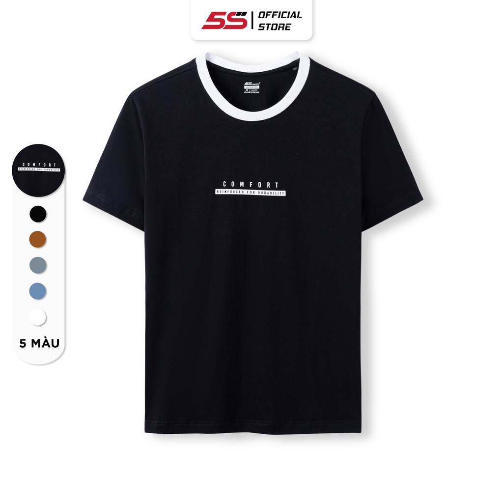Áo Thun Nam Ngắn Tay Cổ Tròn 5S COMFORT, Chất Liệu Cotton USA, Mát, Mềm Mịn, Thấm Hút Tốt, In Trẻ Trung (TSO23002)
