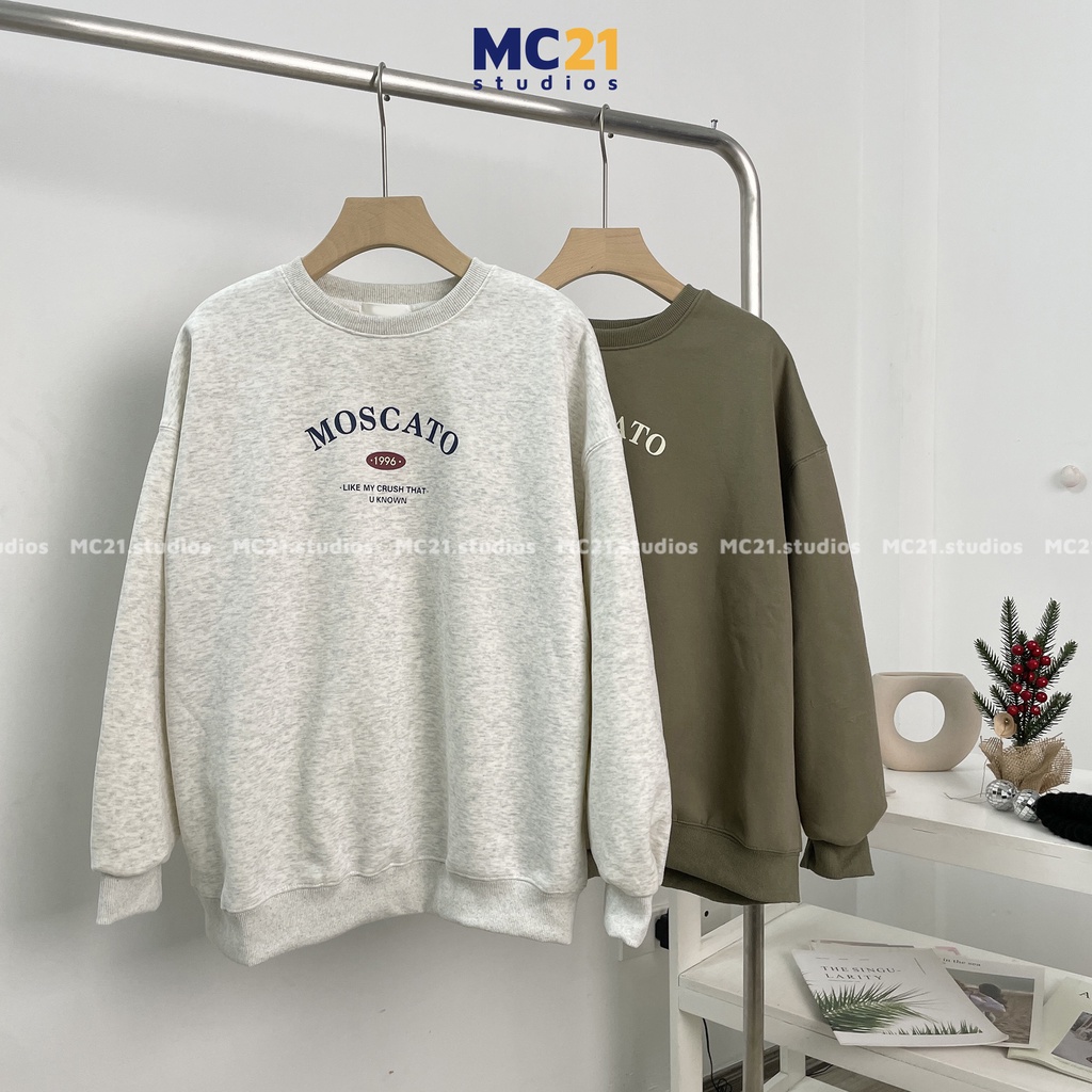 Áo sweater MC21.STUDIOS oversize Unisex nam nữ form rộng Ulzzang Streetwear Hàn Quốc chất nỉ lót bông cao cấp A3426