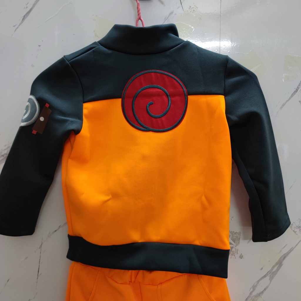 Áo Choàng Hóa Trang Naruto Uzumaki Kèm Băng Đô Cho Người Lớn Và Trẻ Em