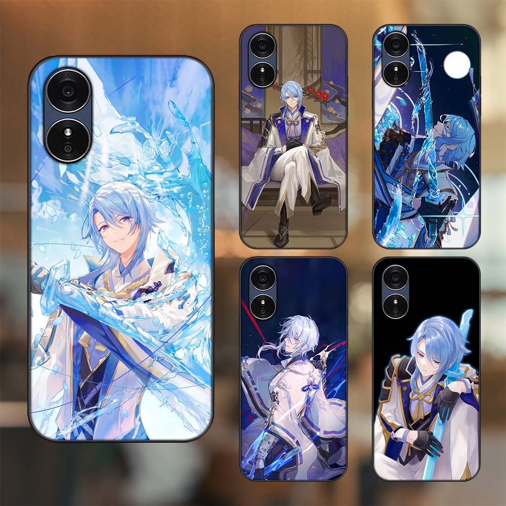 Ốp lưng Oppo A17 viền đen in hình Kamisato Ayato Genshin Impact