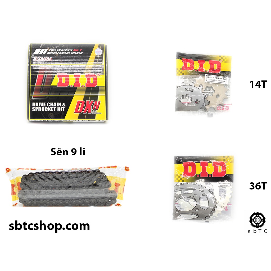 NSD Nhông sên dĩa DID 9 li ly Honda Dream chính hãng Thái Lan