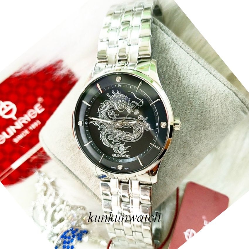 Đồng Hồ Nam SUNRISE 1271SA Hoạ Tiết Rồng  Authentic