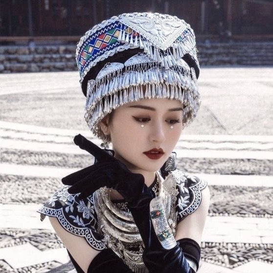Mũ Đội Đầu Phong Cách Dân Tộc Miao Phong Cách Mới Cho Gia Đình