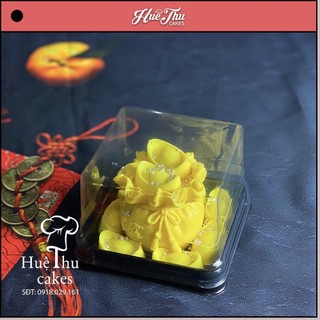Hộp đựng bánh vuông 12x12cm đế đen, vàng, trắng cao 5/7.5cm (10 cái) đựng bánh rau câu, bông lan, Trung Thu
