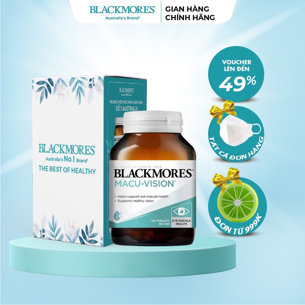 Viên uống cải thiện mắt cho người cận thị Úc Blackmores Macu Vision 125 viên