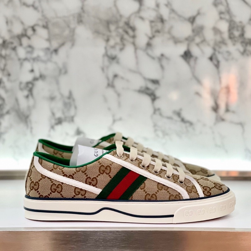 Giày Gucci 1977 Sneaker Nâu Canvas Lai Au SC