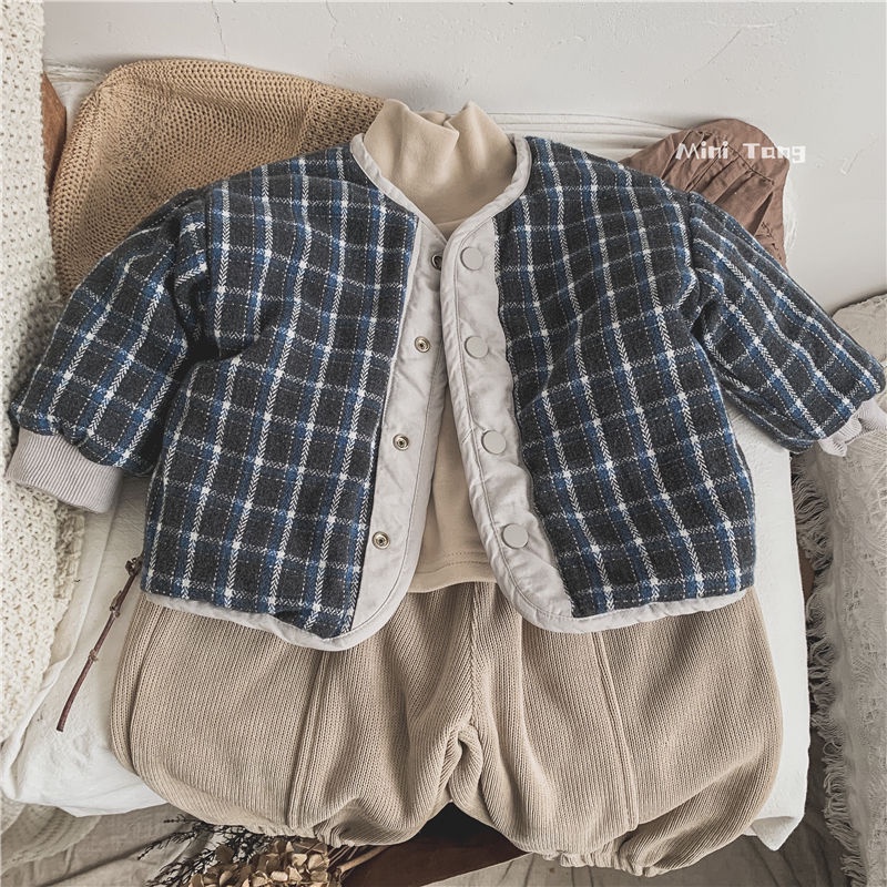 Áo Khoác Cotton Giữ Ấm Mùa Đông Phong Cách Hàn Quốc Cho Bé Trai