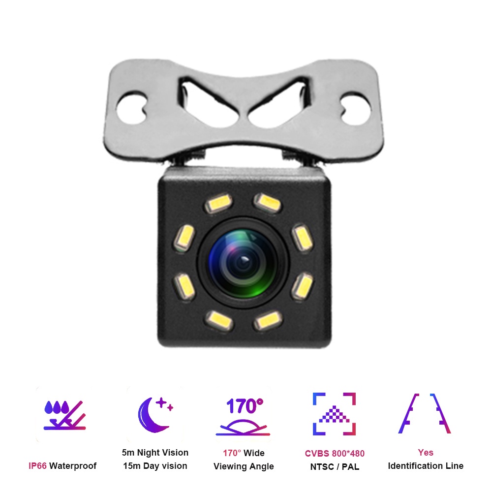 Camera lùi xe 8/12 bóng LED tầm nhìn ban đêm chống thấm nước đảo ngược Máy ảnh chống thấm nước HD đậu xe cảnh đêm | BigBuy360 - bigbuy360.vn