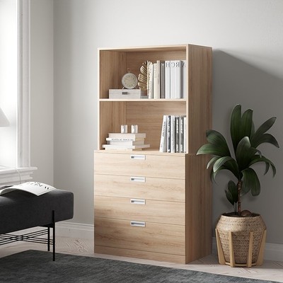 GALA, Kệ tủ kệ để đồ đồ dùng kèm tủ 4 hộc kéo DRA_172, 80x45x160cm, kệ gỗ tủ gỗ Scandi Home