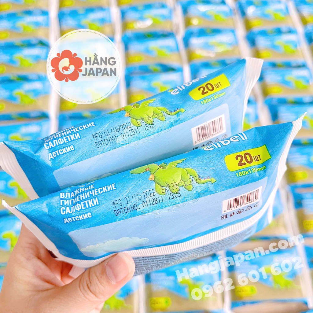 Khắn ướt Elibell không mùi gói 20 tờ