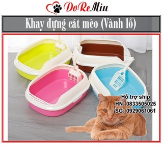 STHA- Khay vệ sinh cho mèo - Khay vành lỗ Khay đựng cát vệ sinh mèo nhà vệ sinh mèo