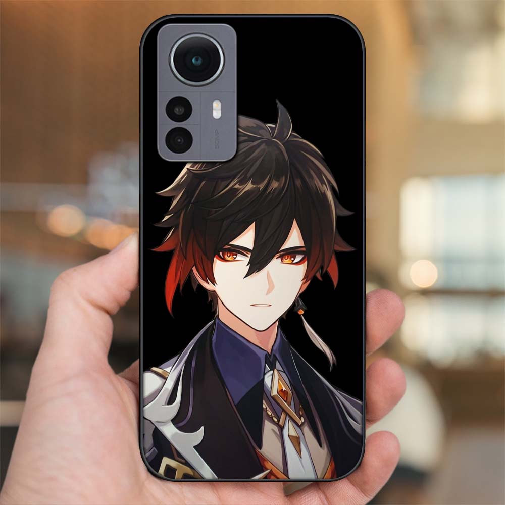 Ốp lưng Xiaomi 12 Pro 5G viền đen in hình Zhongli Genshin Impact