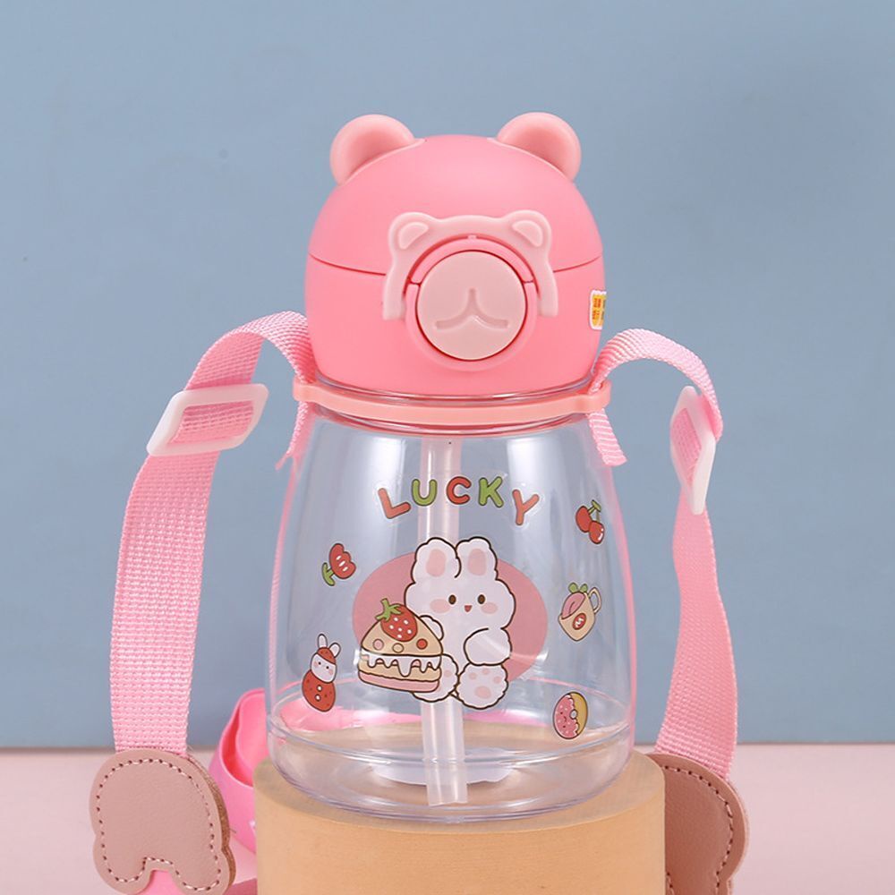 Bình Nước Có Ống Hút Họa Tiết Hoạt Hình Dễ Thương Cho Bé
