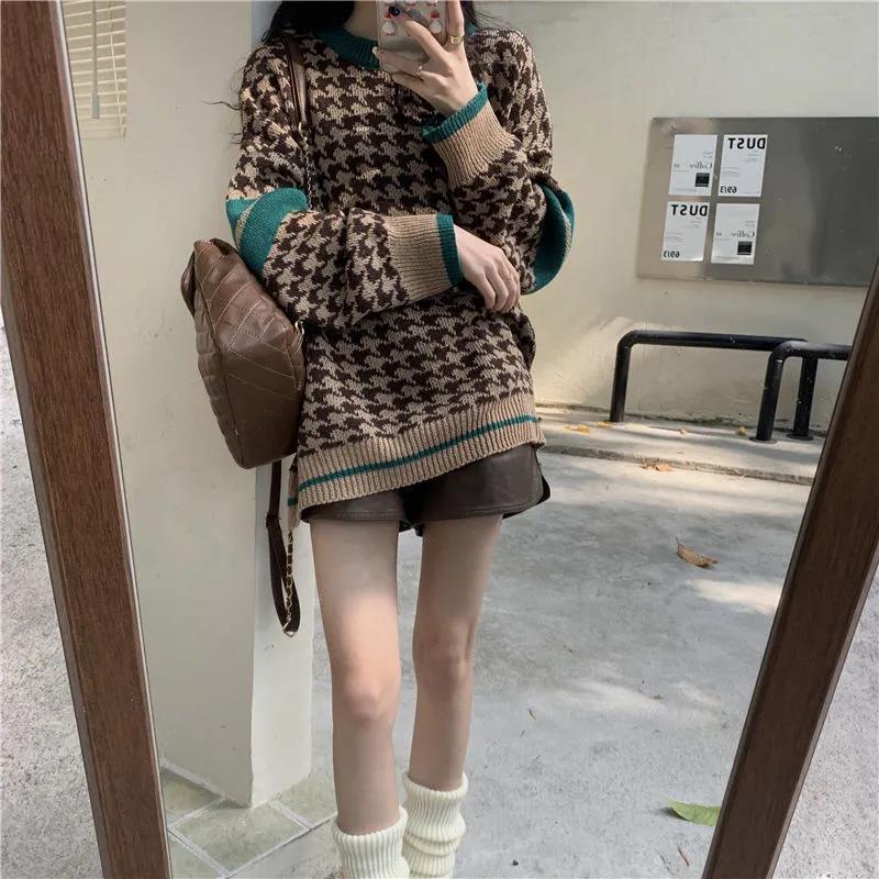 áo len nữ croptop form rộng tăm cộc tay trễ vai mỏng cổ lọ áo khoác carigan thom browne local brand ngắn tay dày hàn quốc cổ v Áo len dáng rộng tay dài phối sọc thời trang retro
