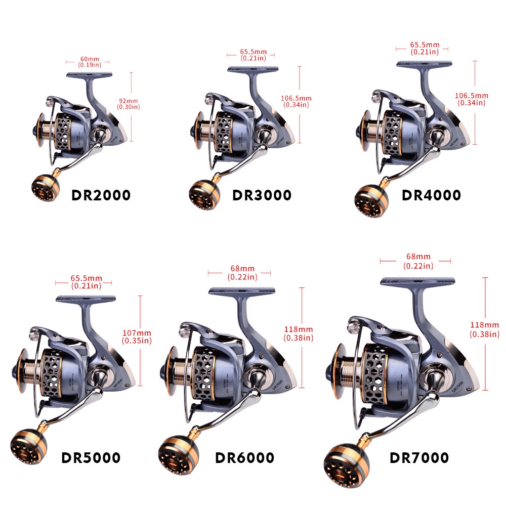 Máy Câu Cá 2000 / 3000 / 4000 / 5000 / 6000 5.2: 1 19KG Chuyên Nghiệp