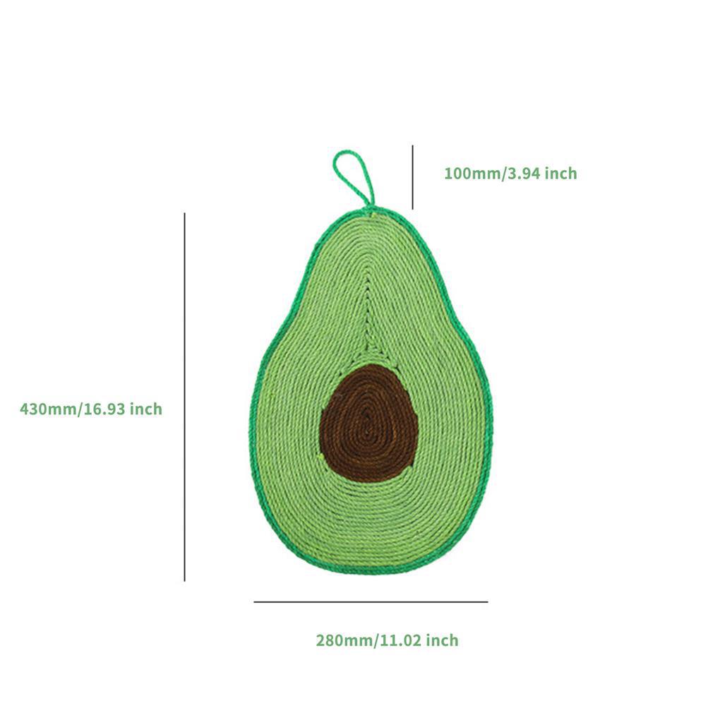 Thảm Cào Móng Hình Quả Bơ Kèm Dây Thừng Màu Xanh Lá Cây Dành Cho Mèo Cưng