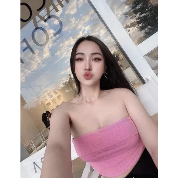 Áo Ống Croptop Basic Cúp Ngực, Viền silicon chống tụt  , Áo Quây