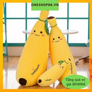Thú gấu nhồi bông, Gối Ôm Hình Quả Chuối size 25-45-60cm Siêu Dễ Thương Mềm Êm Mịn-Oneshop88.vn