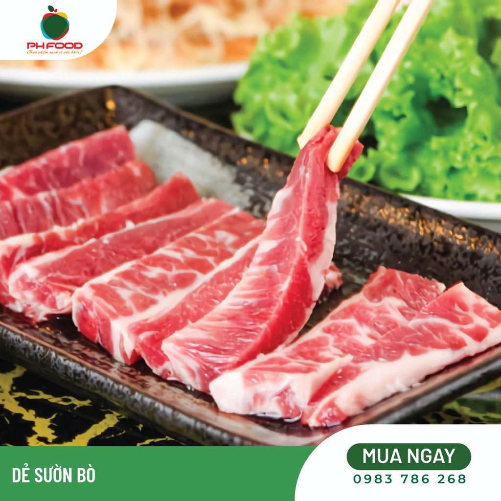 - Dẻ Sườn Bò - Khay 1Kg Hút Chân Không