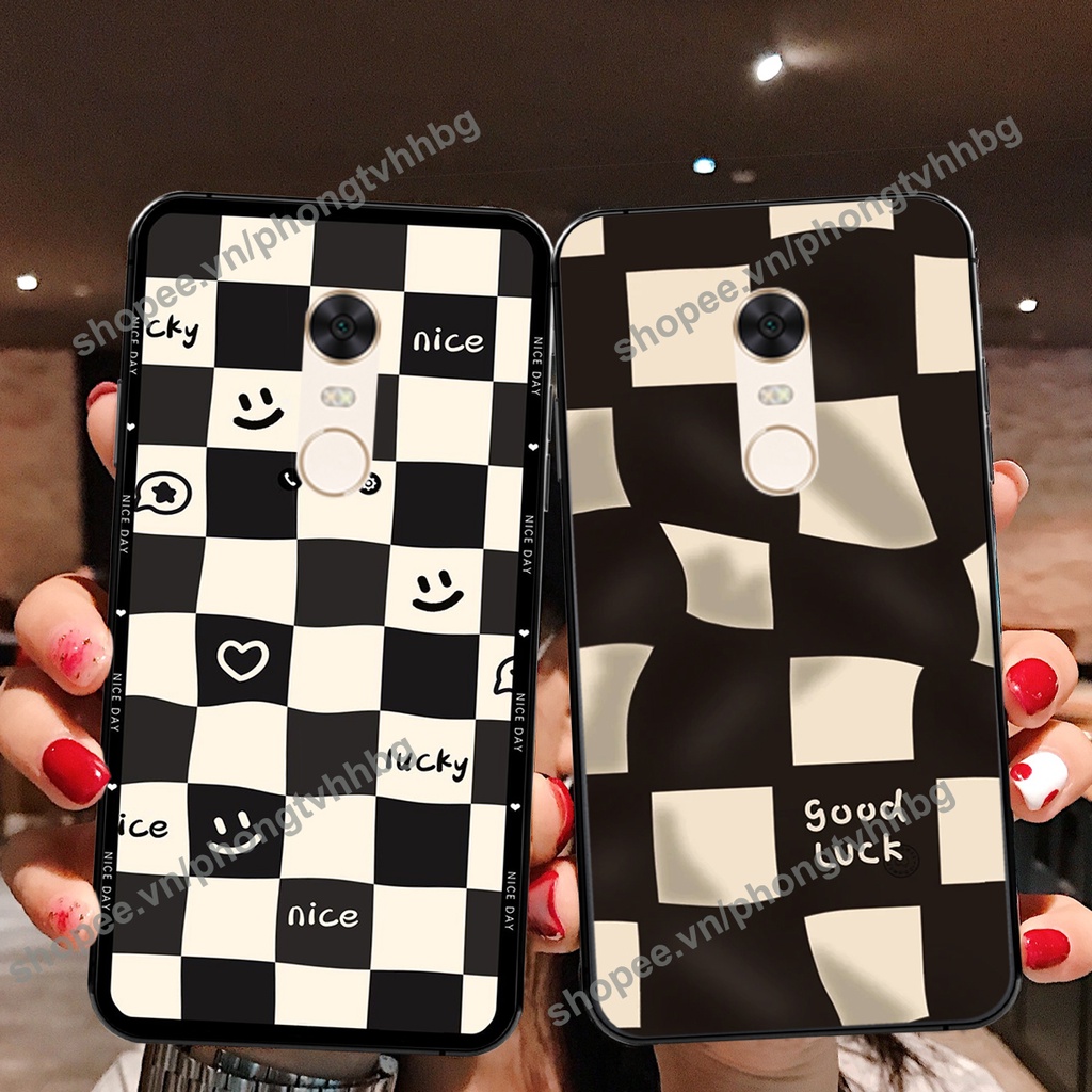 Ốp lưng Xiaomi Redmi Note 3 / Redmi Note 4/ Note 4x / Redmi 5 / Redmi 5 Plus caro mẫu hoa trắng đen cực đẹp cute giá rẻ