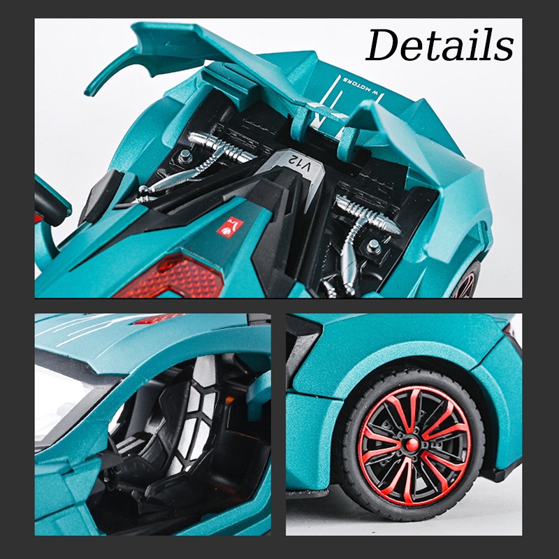 Mô Hình Xe Hơi Thể Thao Lykan Hypersport Phun Sương Bằng Hợp Kim Kẽm Có Đèn Và Âm Thanh 1 / 24 Làm Quà Sinh Nhật Cho Bé 3 Tuổi