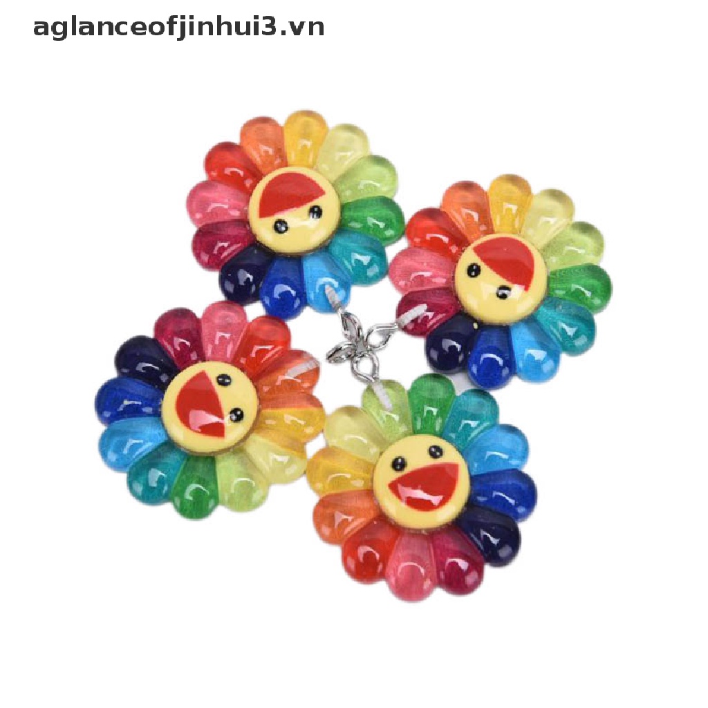 Set 10 Mặt Dây Chuyền Hình Hoa Hướng Dương Bằng Nhựa Resin DIY