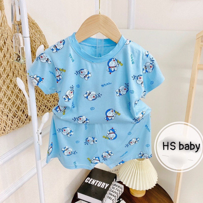 Bộ Cộc Tay Bé Trai, Bé Gái 8-18kg Chất Thun Lạnh Mềm Mát Hình Nhí - AN.KID