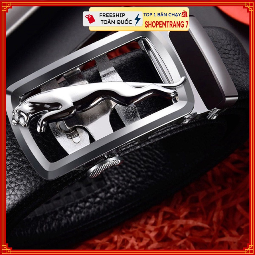 Thắt Lưng Da JAGUAR Hàng Hiệu Khoá Tự Động Cao Cấp Thắt Lưng Nam Nam Da Bò 100% Chính Hãng Mạ Vàng Bạc Nam Tính XF-GG100