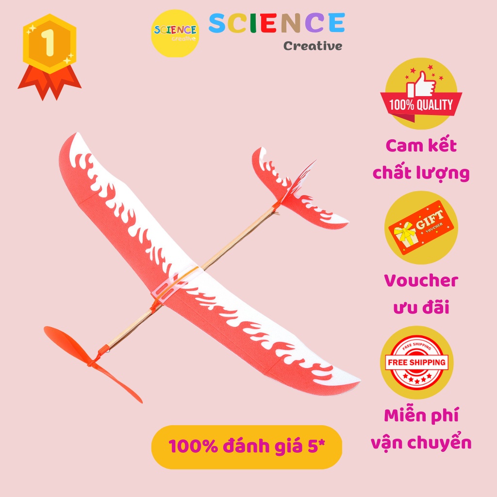Máy bay tự chế bằng gỗ STEM, Đồ chơi cho bé, Đồ chơi trẻ em phát triển trí tuệ