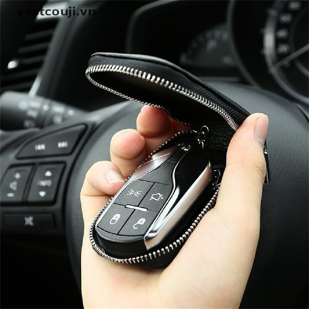 Ví Da Trong Suốt Có Khóa Kéo Bảo Vệ Chìa Khóa Xe Hơi VASTJI Cho Nam Và Nữ