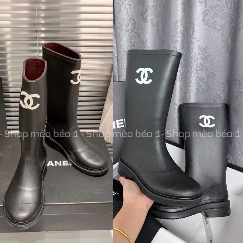 Bốt boot ủng đùi lửng cn mũi tròn gót thấp fullbox
