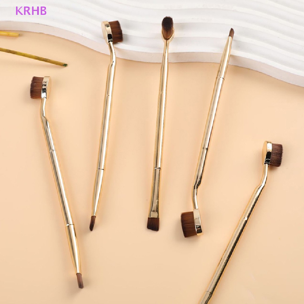 1 Cọ Trang Điểm Hai Đầu KRHB Kèm Mút Đánh Kem Và Lông Mày Mới