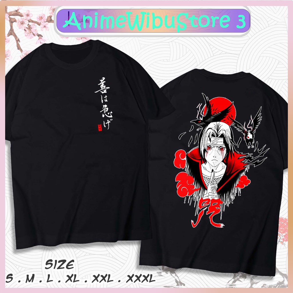BST Mẫu áo phông Uchiha Itachi - Áo Anime, Naruto siêu ngầu, hình in 2 mặt chất thun co giãn 4 chiều