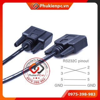 Dây cáp COM DB9 RS232C nối chéo 2-3 dài 5M (Female to Female) đầu đúc