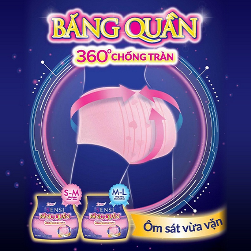 Bộ 2 Băng đêm dạng quần Diana size M-L 5 chiếc/gói