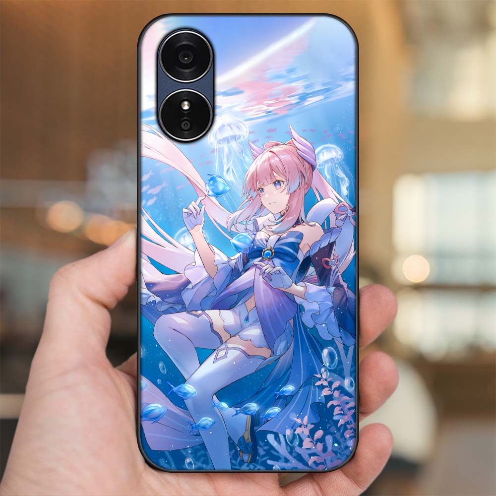 Ốp lưng Oppo A17 viền đen in hình Sangonomiya Kokomi Genshin Impact