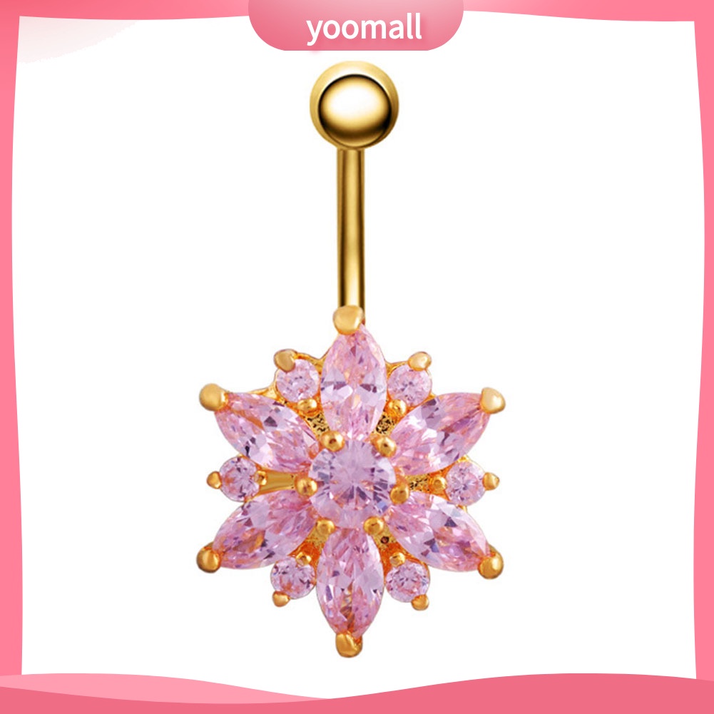 Khuyên Rốn Hình Hoa Đính Đá Thời Trang Cho Nữ