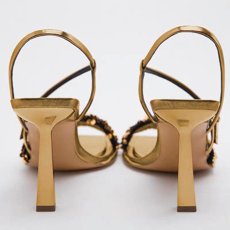 ORDER 🎊 ZR giày cao gót sequin nhũ vàng đồng