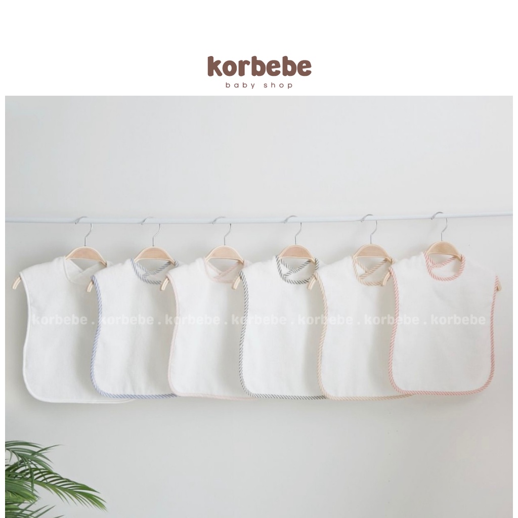 Khăn yếm 100% cotton cho bé nút cài bằng nam châm Uterus Hàn Quốc