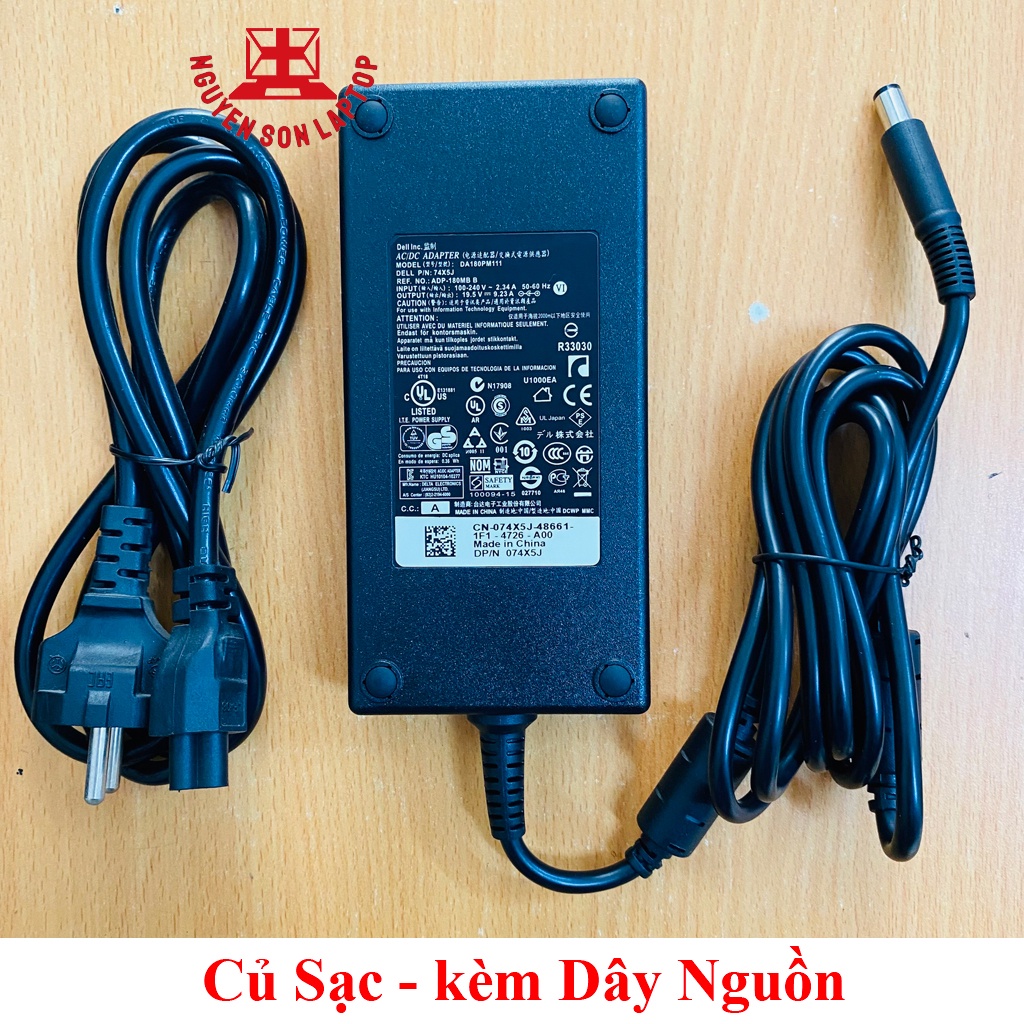 ⚡️Sạc Laptop Dell 19.5V - 9.23A  chân tròn To 7.4 *5.0mm dành cho Dell M4600 M4700 M4800 7510