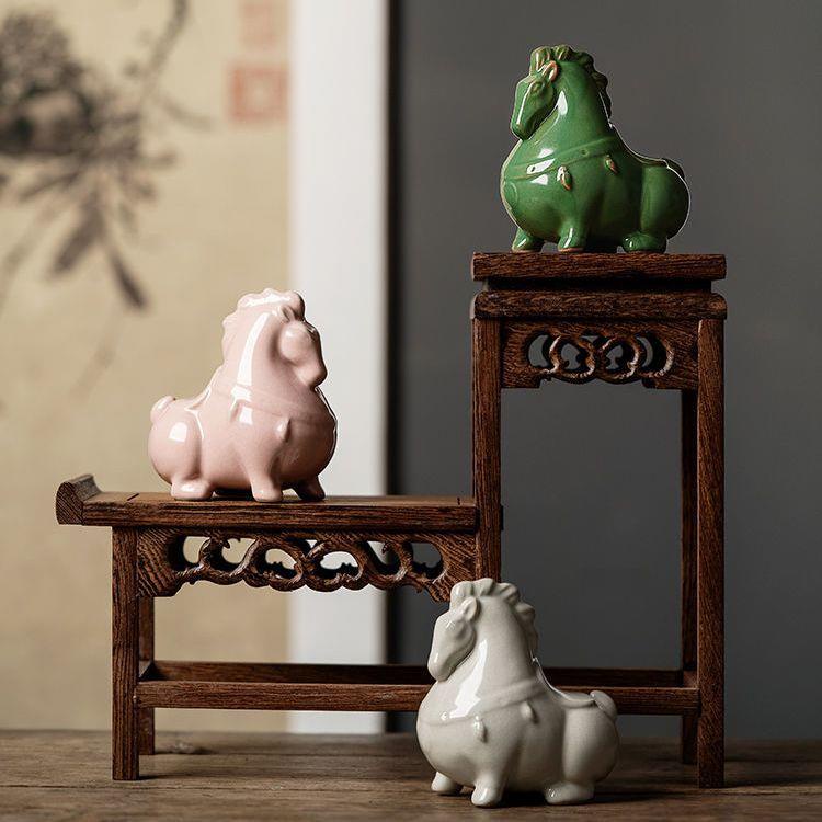 Bộ Ấm Chén Trà Bằng Gốm Sứ Hình Ngựa Xanh Lá Sáng Tạo Có Thể Giữ Thú Cưng Trang Trí Văn Phòng