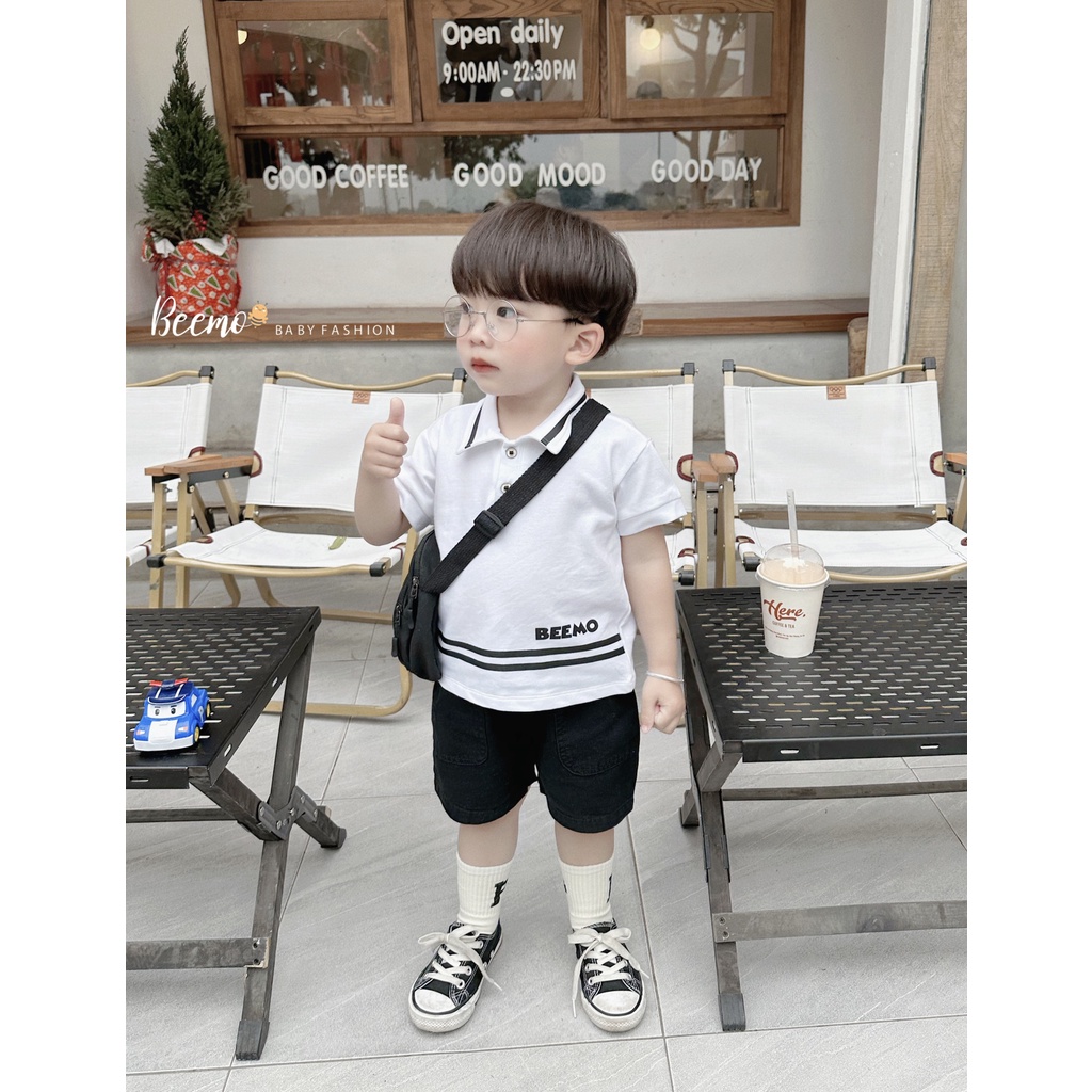 Áo polo  Beemo cộc tay bảnh bao cho bé trai