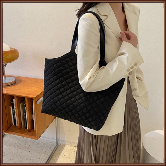 Túi Tote Đeo Vai Màu Trơn Sức Chứa Lớn Phong Cách Retro Thời Trang Cho Nữ