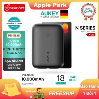 Sạc Dự Phòng Aukey 20W PB-N83 (18W) / N83S (20W) 10000mAh / N93A (18W) 20000mAh, Sạc Nhanh USB-C PD 20W,USB-A PD 18W