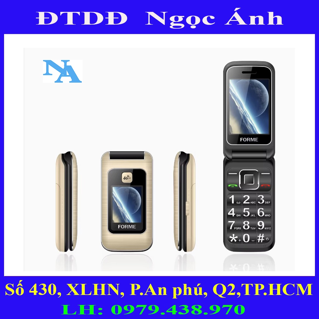 Điện thoại nấp gập 2 màn hình, 2 sim, 2 sóng 4G, Hiệu FORME F6, Siêu phẩm hót