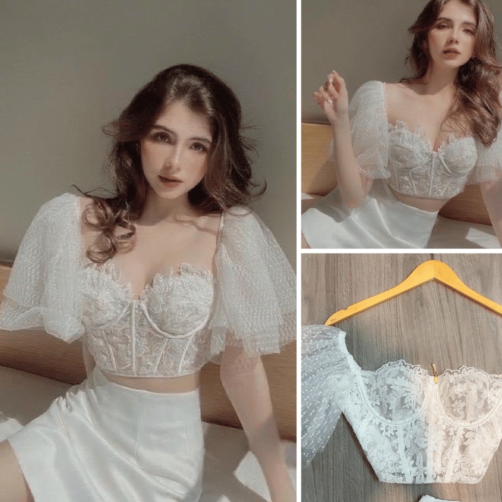 Set Áo Ren Kiểu Corset Chân Váy 2 Lớp Siêu Đẹp, Thời Trang Nữ Sext Đi Quẩy