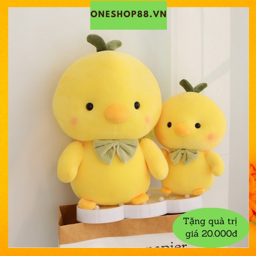 Gấu bông gà vàng cao cấp - Gà vàng thắt nơ nhồi bông kích cỡ 30cm
