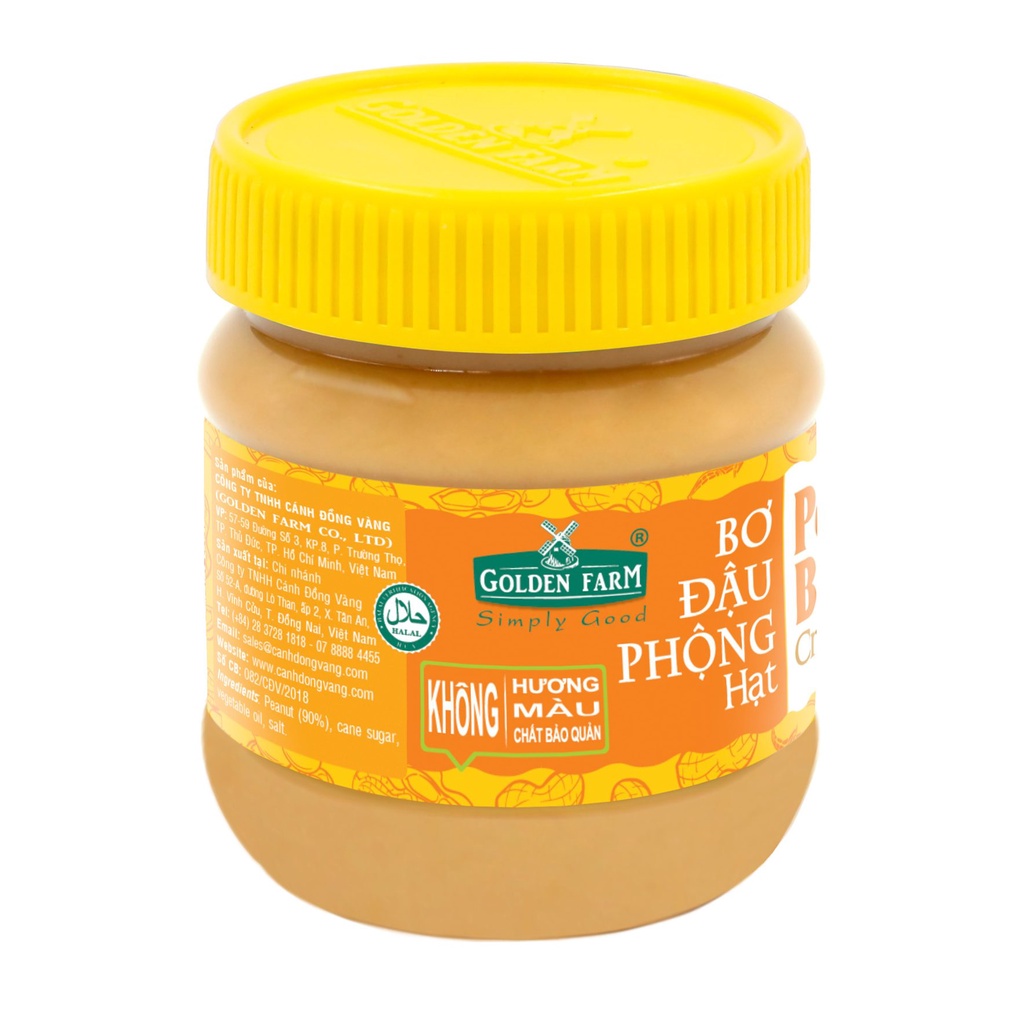 Bơ đậu phộng hạt Golden Farm hũ 170g - 340g - 510g