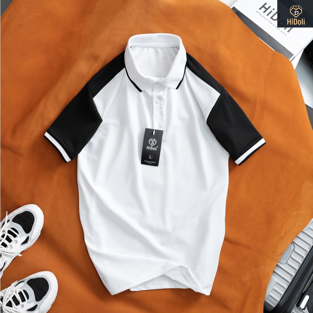 Áo thun Polo nam phối ngang NELUX vải cá sấu Cotton xuất xịn, chuẩn form - MANSTORE
